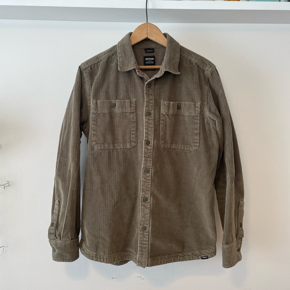 Prana Olive Corduroy Shirt - Men’s Small